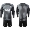 Conjunto (Camiseta+Pantalón Corto) Portero Manga Larga Tottenham Hotspur 2022-23 Negra - Niño